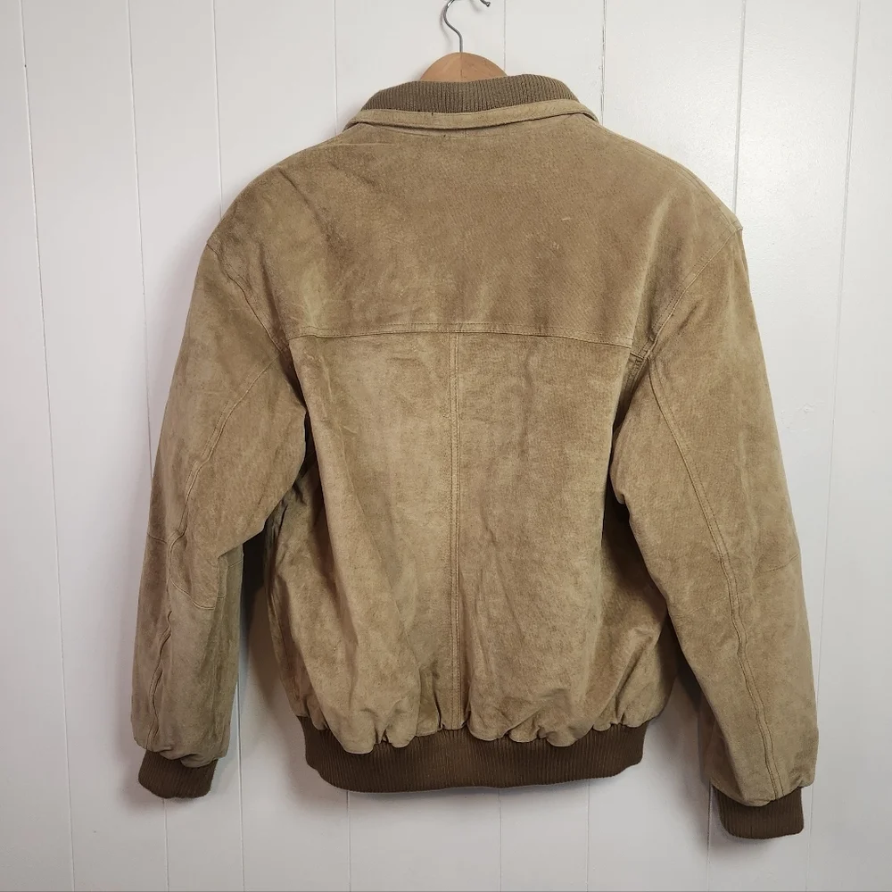 Vintage Mens Suede Leather Jacket 90s 1990s Brown Western Cosplay Grunge Small - Picture 6 of 13